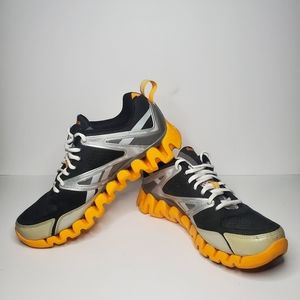 Reebok Zigtech Zig Return XT Mens Running Shoes Size 8.5 Black Silver and Orange